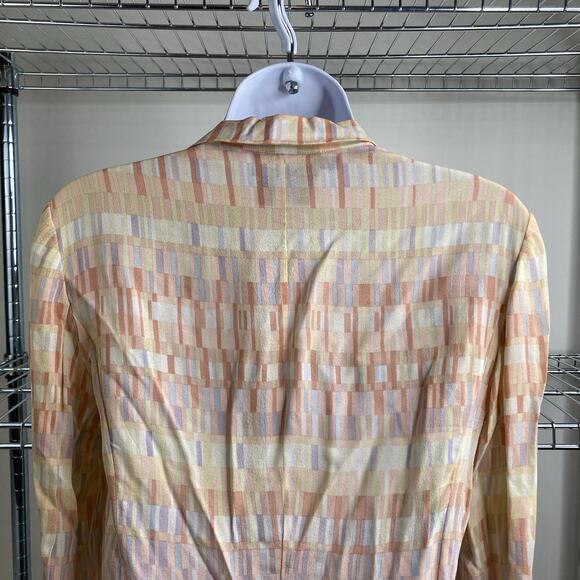 Vintage EPISODE 100% Silk Pink Yellow Orange Blouse Size 6 Career‎ Y2K 90’s Work - Picture 9 of 10